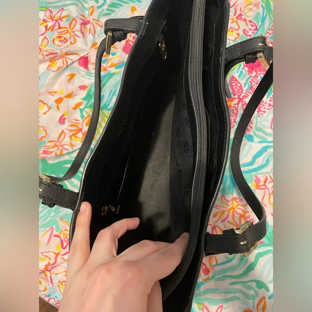 Tory Burch Black Saffiano Leather Tote